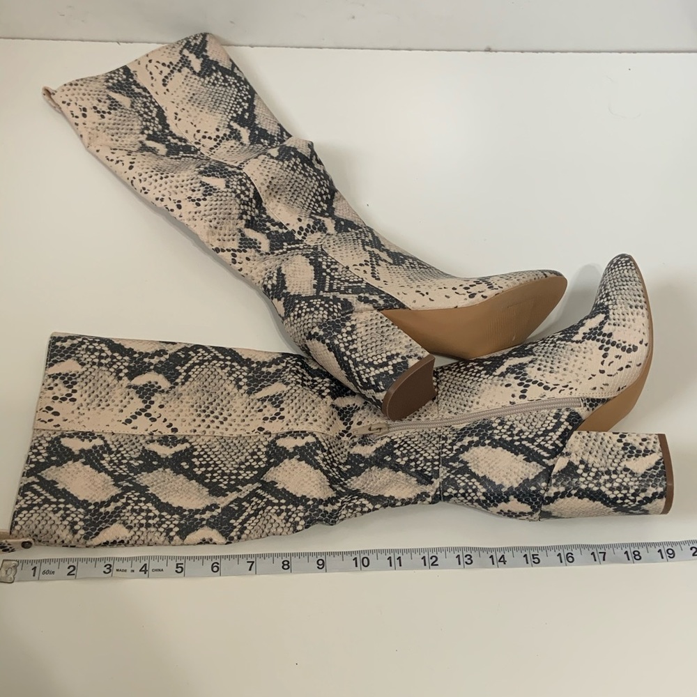 Steve Madden snake skin block heel tall boot - Picture 4 of 8